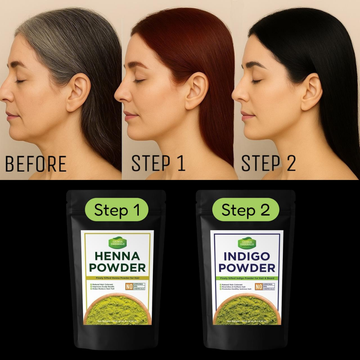 Ganga Herbals Indigo Powder + Henna Powder BUNDLE
